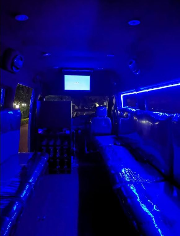 Silver Limo Party Bus hire